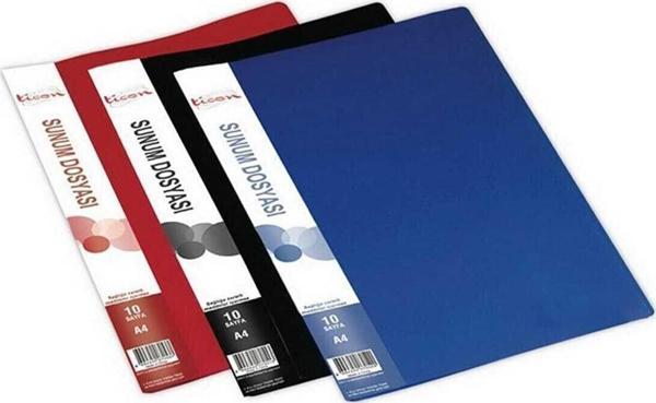 Ticon 10'lu Sunum Dosyası 3 Adet (siyah-kırmızı-mavi) - Image 1