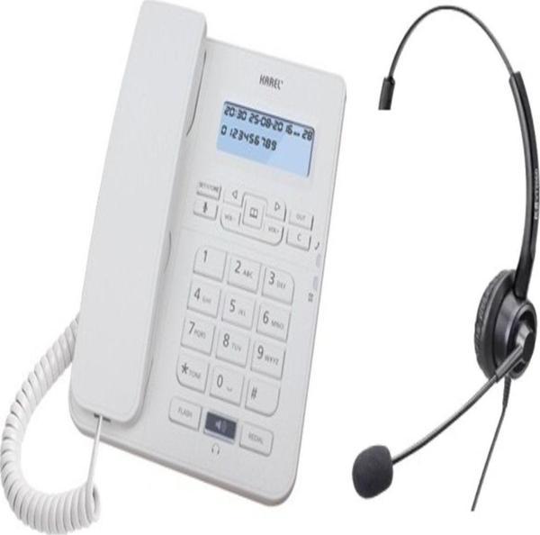Karel Tm145 Rj9 Kulaklıklı Masaüstü Telefon Beyaz - Image 1