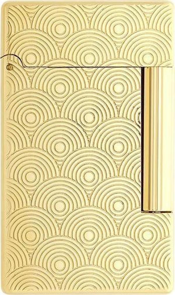 S.T. Dupont Initial Guilloche Gold Daire İşlemeli Puro Çakmağı 20845 - Image 1