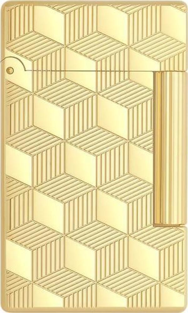 S.T. Dupont Initial Guilloche Gold Düz İşlemeli Puro Çakmağı 20841 - Image 1