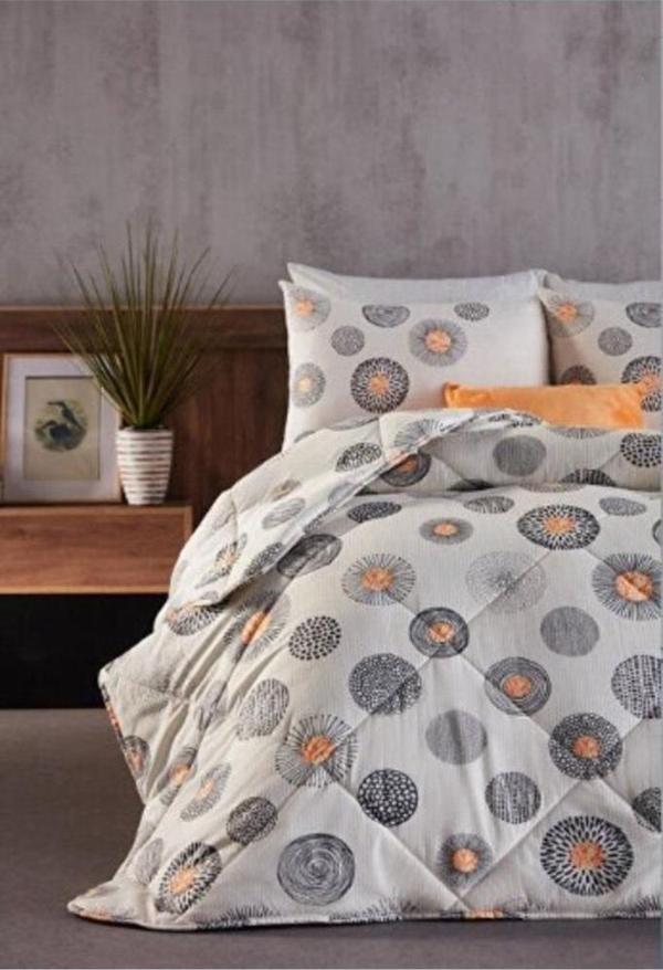 Doqu Home Polycotton Comforter Set Tek Kişilik Cosmos Gri - Image 1