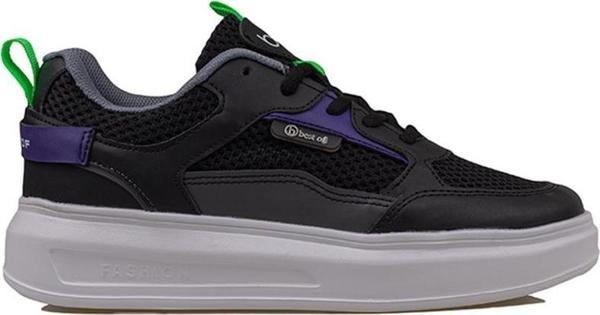 Trend Adımlar Siyah Memory Foam Ped Tabanlı Kalın Taban Kadın Sneaker - Image 1