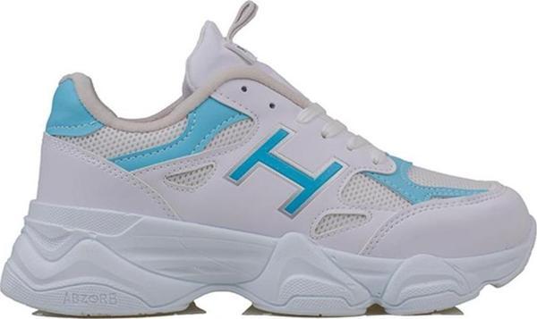 Trend Adımlar Mavi Handa Kadın Bağcıklı Kalın Taban Sneaker - Image 1