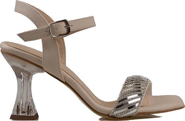 Trend Adımlar Bej Stride Kadın Tek Bant Topuklu Klasik Ayakkabı - Image 1