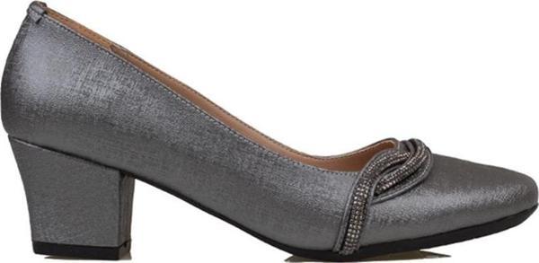 Trend Adımlar Gümüş Yandan Taş İşlemeli Özel Üretim Klasik Ayakkabı - Image 1