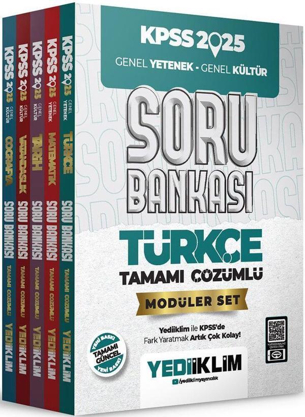 2025 KPSS Genel Yetenek Genel Kültür Tamamı Çözümlü Modüler Set Soru Bankası Yediiklim Yayınları - Yediiklim Yayınları - Image 1