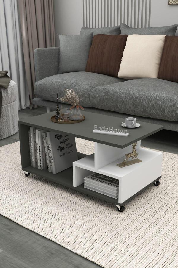 Enda Home Sultan Tekerli Orta Sehpa 86,5x50 cm - Image 1