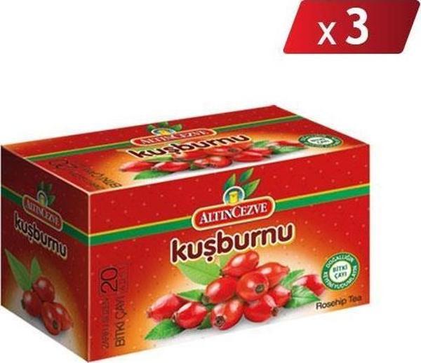 Altıncezve Kuşburnu Bitki Süzen Poşet Çay 20'li - 3LÜ PAKET - Image 1