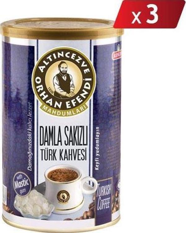 Orhan Efendi Damla Sakızlı Türk Kahvesi 500 Gr Teneke - 3LÜ PAKET - Image 1