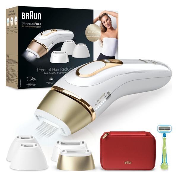 Braun IPL Silk·expert Pro 5, Evde Tüy Alma, Çanta, Venus Tıraş Makinesi, 4 Başlık ile, PL5382 - Image 1