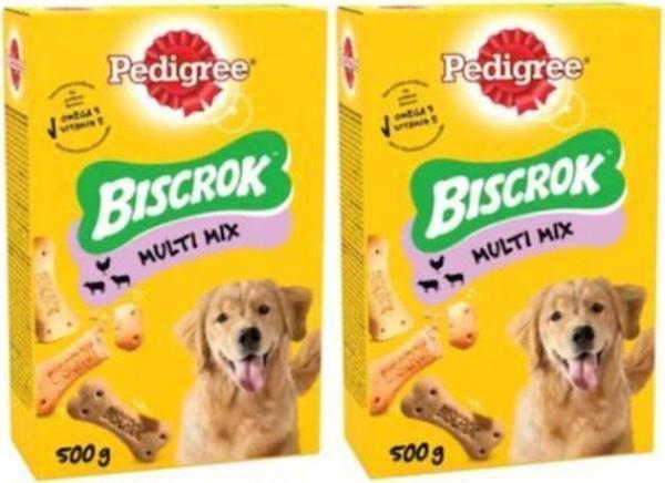 Pedigree Biscrok Multi Mix Köpek Ödül Bisküvisi 500 Gr X 2 Adet - Image 1