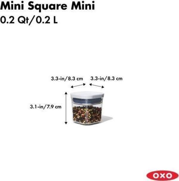 Oxo GG Pop Saklama Kabı Küçük/Mini Boy Kare 0,2 Lt - Image 1