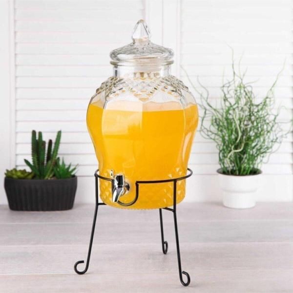 Şener Şerbetlik Musluklu Cam Su Sebili Ayaklı Damacana Şerbetlik 6 Lt. - Image 1