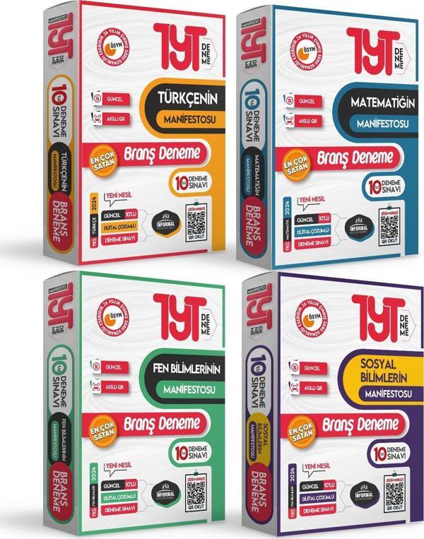 2025 YKS TYTnin Manifestosu (Türkçe-Mat-Fen-Sosyal) Branş Deneme ALTIN PAKET (4x10) Dijital Çözümlü - İnformal Yayınları - Image 1