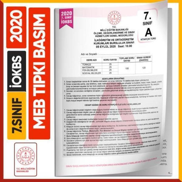 2020 7.Sınıf İOKBS BURSLULUK MEB Tıpkı Basım Çıkmış Soru Kitapçığı Video/PDF Çözümlü Türkiye Geneli - Karakutu Yayınları - Image 1