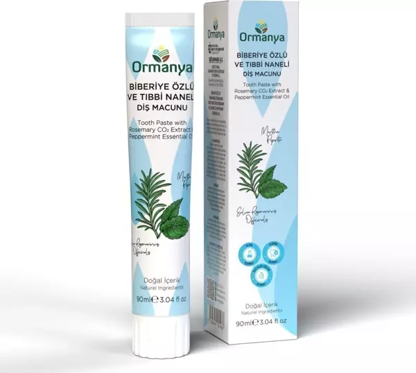 BİBERİYE ÖZLÜ VE TIBBİ NANELİ DİŞ MACUNU (Florürsüz) - 90 ML - Image 1