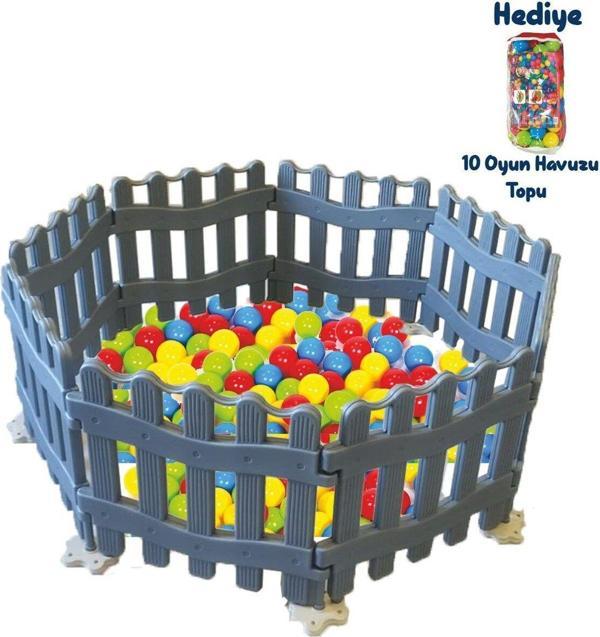 King Kids King Çit Gri 10 Oyun Havuzu Toplu Set - Image 1