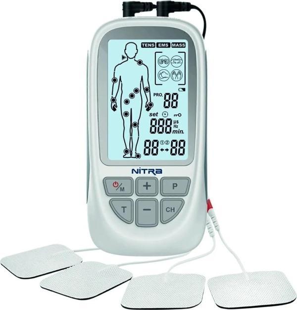 Zemra Şarjlı 2 Kanallı Dijital Portatif Tens , Ems , Masaj Cihazı 73 Programlı Bataryalı Tens Cihazı - Image 1