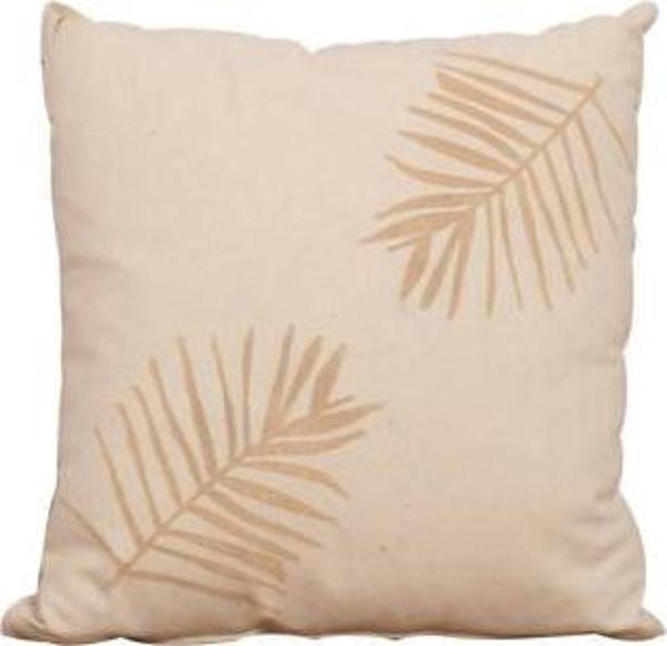 Palm Kırlent-Bej/Yaprak Baskılı 45x45x10 cm - Image 1