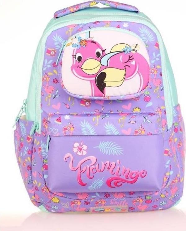 Kaukko Kids Sırt Çantası Toys Flamingo Lila Turkuaz Okul Sırt Çantası - Image 1
