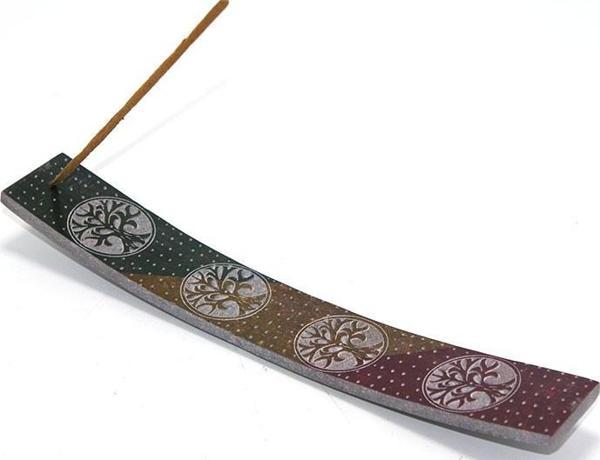 Obsidian Taşı Hayat Ağacı Tasarımı Kayık Tütsülük Ksk2218 - Image 1