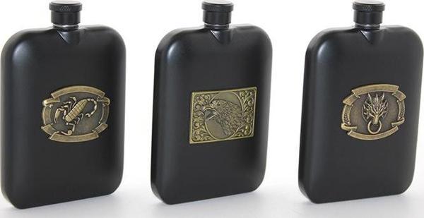 Paslanmaz Çelik Kabartmalı Tekli 6 Oz Matara Alk2666 - Image 1