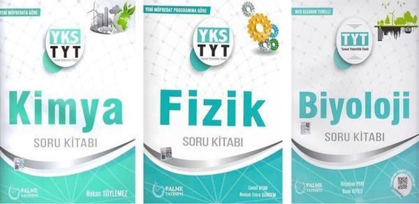 Palme Yayınları TYT Fizik Kimya ve Biyoloji A Soru Bankası 3 Kitap Set - Palme Yayınları - Image 1