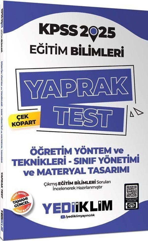 2025 KPSS Eğitim Bilimleri Öğretim Yöntem ve Teknikleri Çek Kopart Yaprak Test Yediiklim Yayınları - Yediiklim Yayınları - Image 1