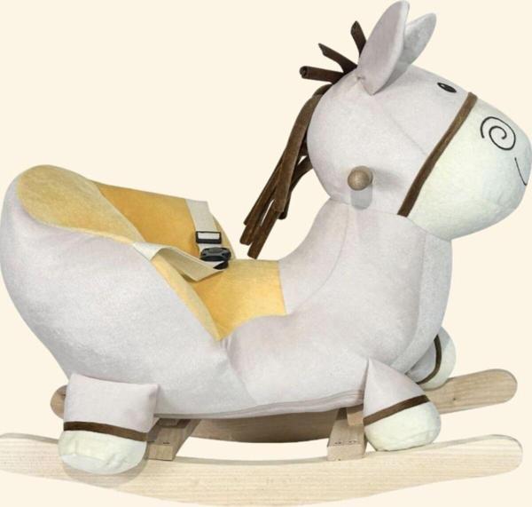 Perababy Sallanmalı , Binmeli Ve Zıplamalı Peluş Eşek Oyuncak (Masif Denge Oyuncağı) - Image 1