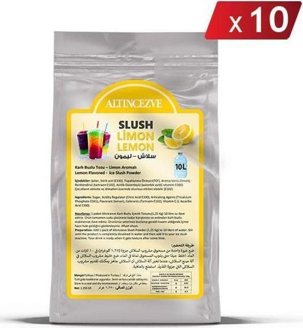 Altıncezve Ice Slush Karlı Buzlu Karlama Tozu | Limon 1.250 Gr - 10 L x 10 Adet - Image 1