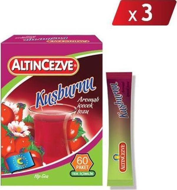 Altıncezve Kuşburnu Aromalı Tek İçimlik İçecek Tozu 40 x 1.5 Gr - 3LÜ PAKET - Image 1