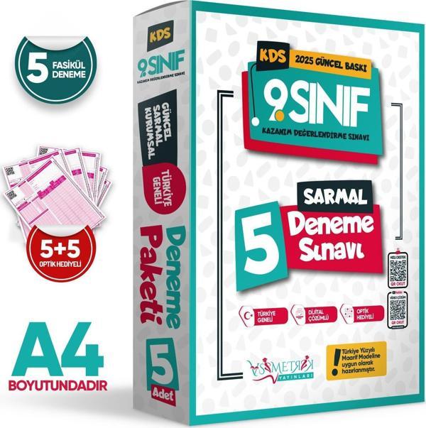 2025 9.Sınıf Yeni Sistem KDS SARMAL Deneme Paketi 5li Türkiye Geneli D.Çözümlü Asimetrik Yayınları - İnformal Yayınları - Image 1