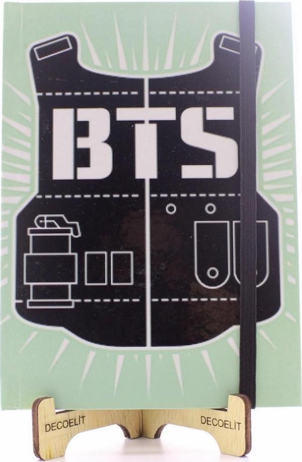 Lastikli Noktalı Sert Kapak BTS Defter - Image 1