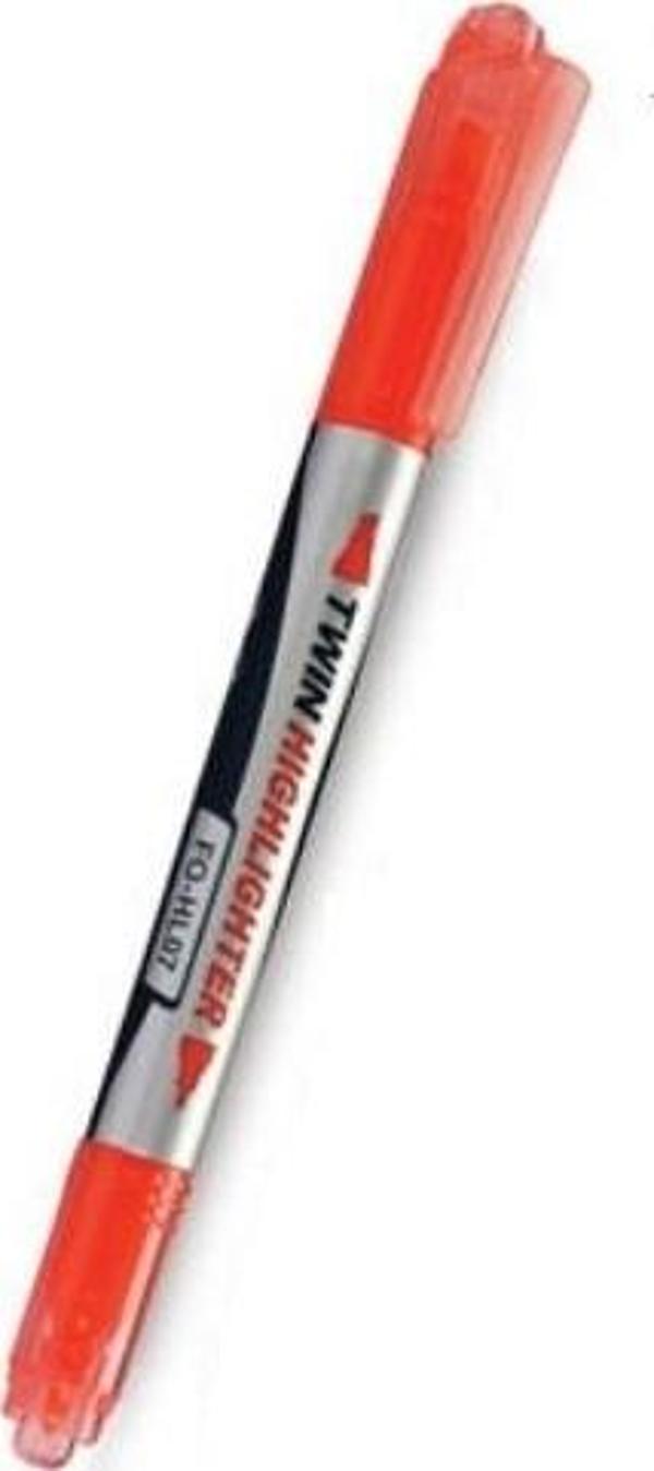Flexoffice Fosforlu Kalem (İşaret Kalemi) Çift Taraflı Turuncu Mürekkep Fo-Hl07 (12 Li Paket) - Image 1