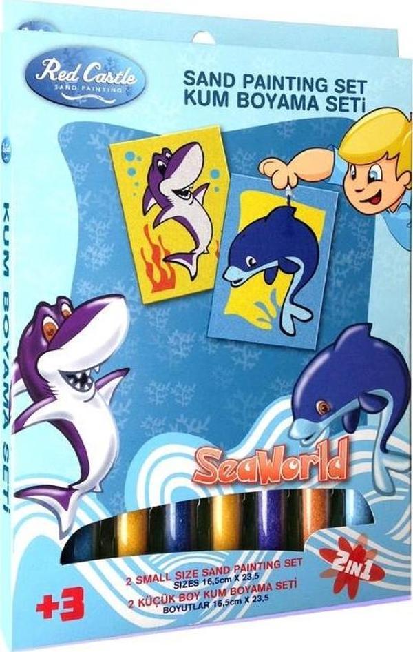 Eğitici ve Eğlenceli Kum Boyama Seti-Red Castle Köpek Balığı&Yunus DS-211 - Image 1