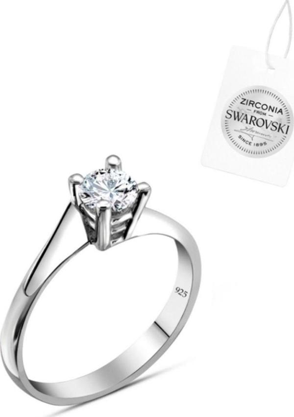 Swarovski Zirconia Taşlı Tektaş Zarafet Kadın Yüzük - Image 1