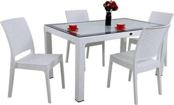 Elit Rattan 90x150 4 kişilik Elit Sandalye Camlı Masa Takımı - Image 1