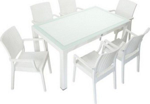 Elit Rattan 90x150 Elit Koltuk Camlı Masa Takımı - Image 1