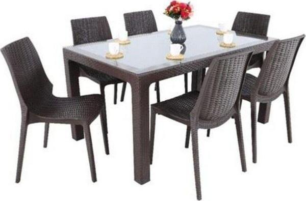 Elit Rattan 90x150 Nirvana Sandalye Camlı Masa Takımı - Image 1