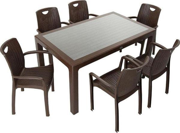 Elit Rattan 90x150 Zeugma Koltuk Camlı Masa Takımı - Image 1