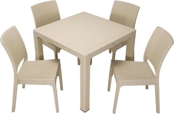 Luna Elit Rattan 90x90 Elit Sandalye Masa Takımı Çölbeji - Image 1