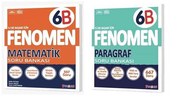 Fenomen Okul 2025 6. Sınıf Matematik + Paragraf B Serisi Soru Seti 2 Kitap - Image 1