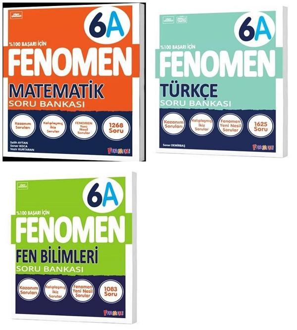 Fenomen Okul 2025 6. Sınıf Matematik + Türkçe + Fen A Serisi Soru Seti 3 Kitap - Image 1
