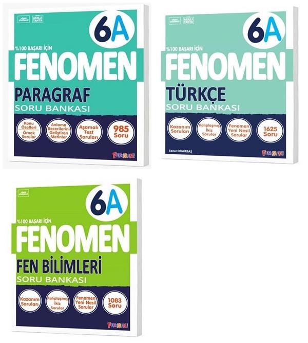 Fenomen Okul 2025 6. Sınıf Paragraf + Türkçe + Fen A Serisi Soru Seti 3 Kitap - Image 1