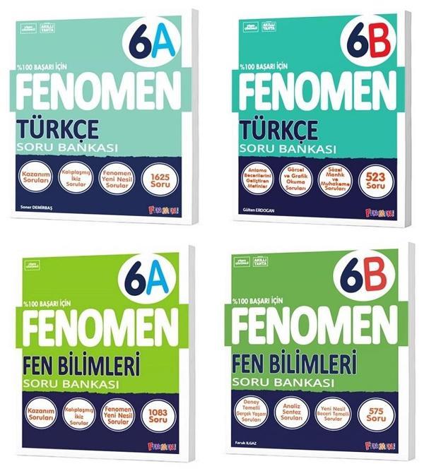 Fenomen Okul 2025 6. Sınıf Türkçe + Fen Bilimleri A + B Serisi Soru Seti 4 Kitap - Image 1