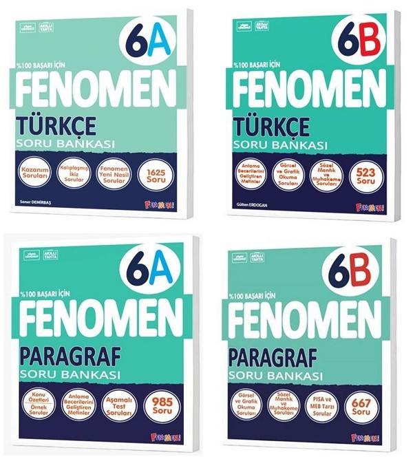 Fenomen Okul 2025 6. Sınıf Türkçe + Paragraf A + B Serisi Soru Seti 4 Kitap - Image 1