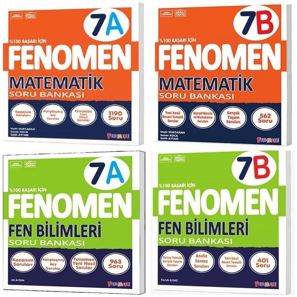 Fenomen Okul 2025 7. Sınıf Matematik + Fen Bilimleri A + B Serisi Soru Seti 4 Kitap - Image 1