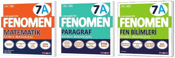 Fenomen Okul 2025 7. Sınıf Matematik + Paragraf + Fen A Serisi Soru Seti 3 Kitap - Image 1