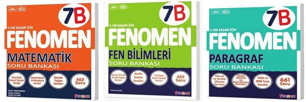 Fenomen Okul 2025 7. Sınıf Matematik + Paragraf + Fen B Serisi Soru Seti 3 Kitap - Image 1