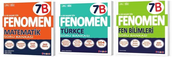 Fenomen Okul 2025 7. Sınıf Matematik + Türkçe + Fen B Serisi Soru Seti 3 Kitap - Image 1